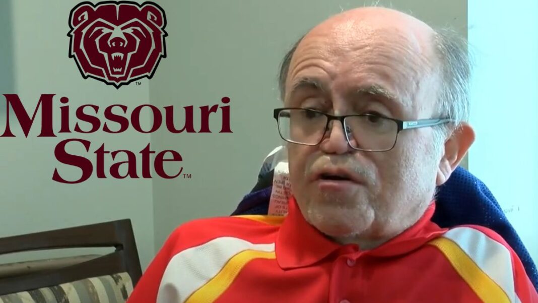 Logo for Missouri State and a screengrab of Art Hains