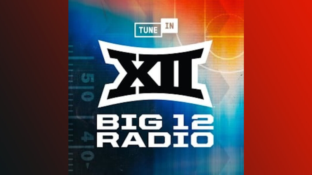 A photo of the Big 12 Radio and TuneIn logo