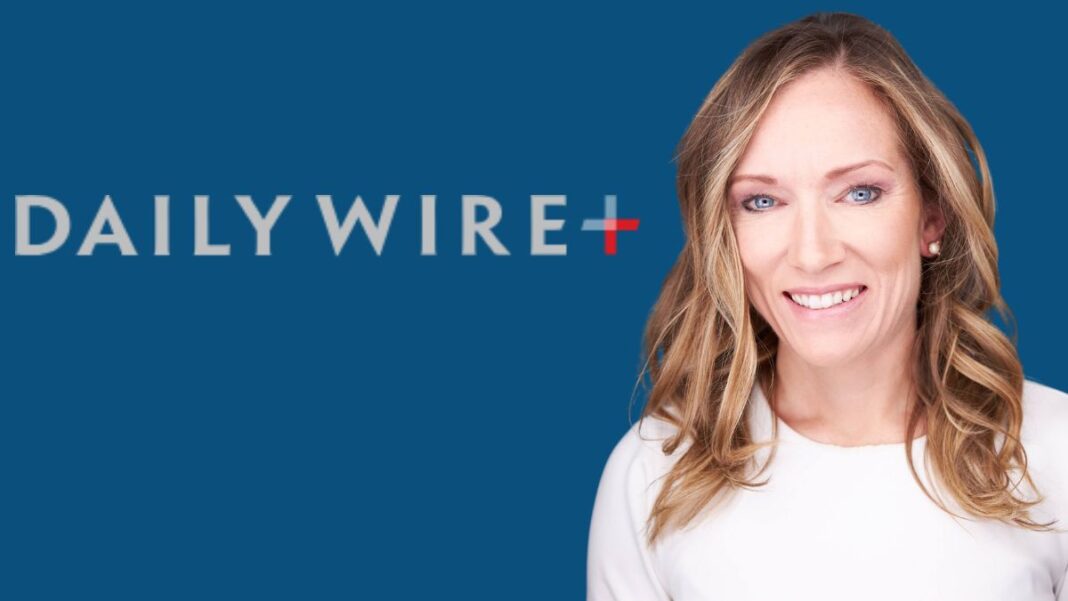 Logo for Daily Wire and a photo of Christine Hoffman