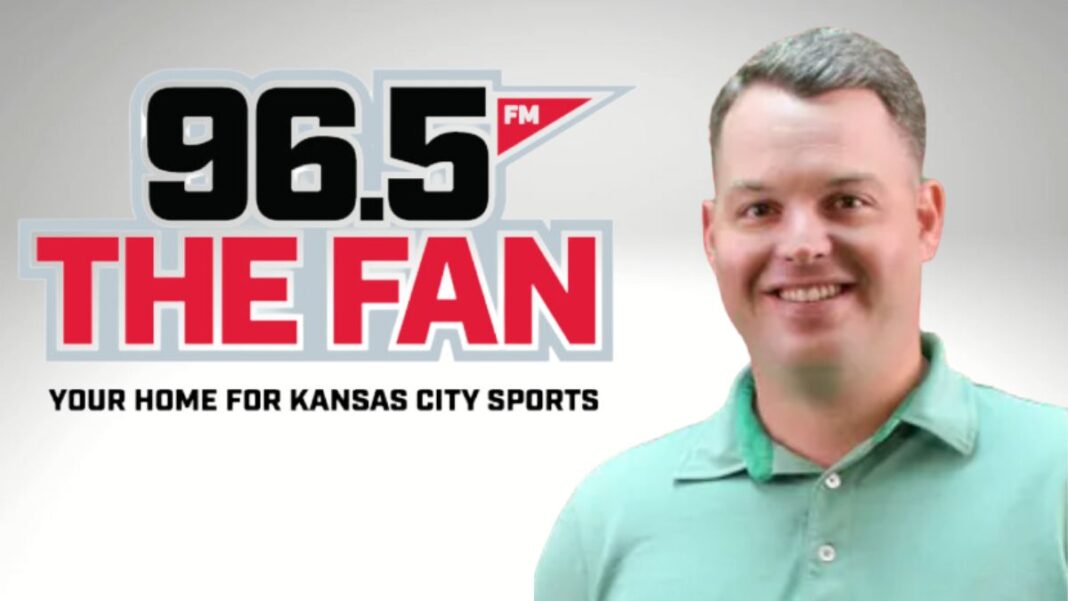 Logo for 96.5 The Fan and a photo of Dusty Likins