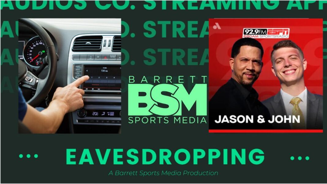 Graphic for an eavesdropping feature on Jason & John on 92.9 FM ESPN