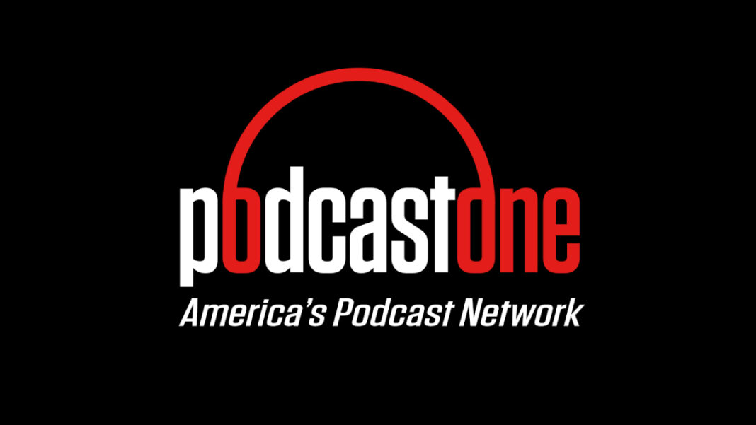 A photo of the PodcastOne logo