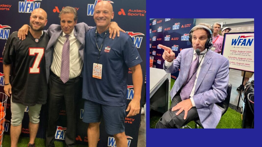 A photo of Chris 'Mad Dog' Russo and one where he is with Brandon Tierney and Sal Licata from WFAN