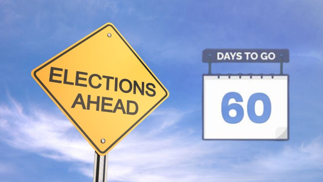 Graphic displaying a 60-day countdown to election day