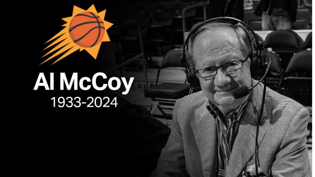 Graphic announcing the passing of Al McCoy