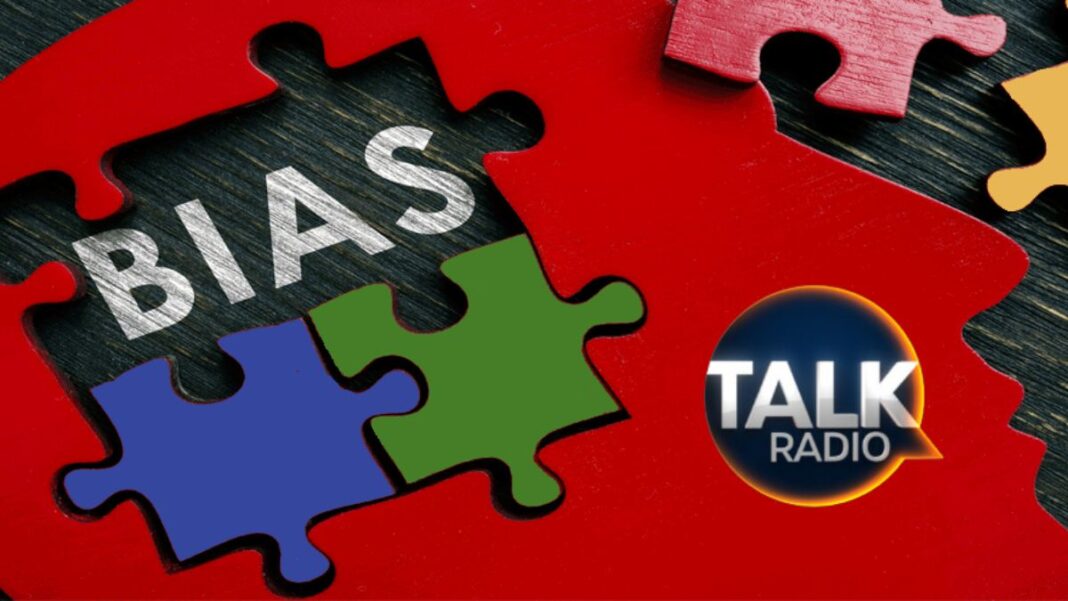 Graphic displaying talk radio and bias