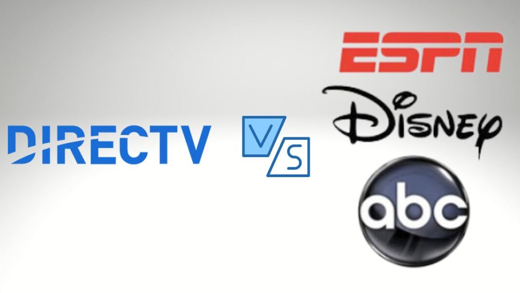 Logos for DirecTV, ESPN, Disney and ABC