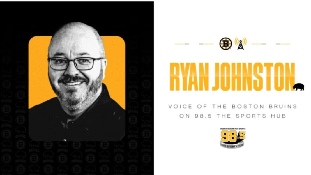 Graphic announcing Ryan Johnston as the new radio voice of the Boston Bruins