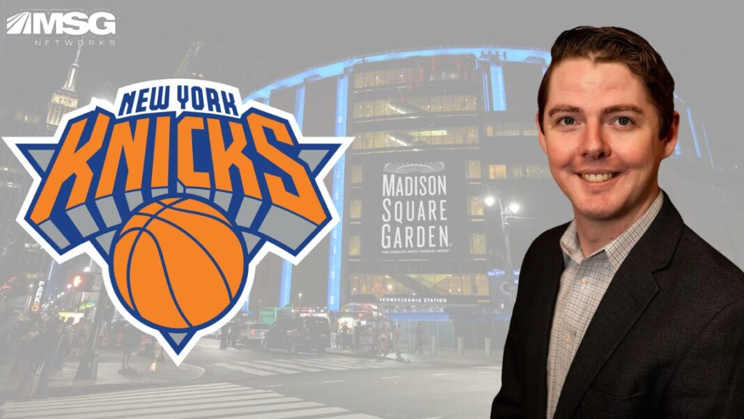 Photo of Tyler Murray and logos of the New York Knicks and MSG Networks