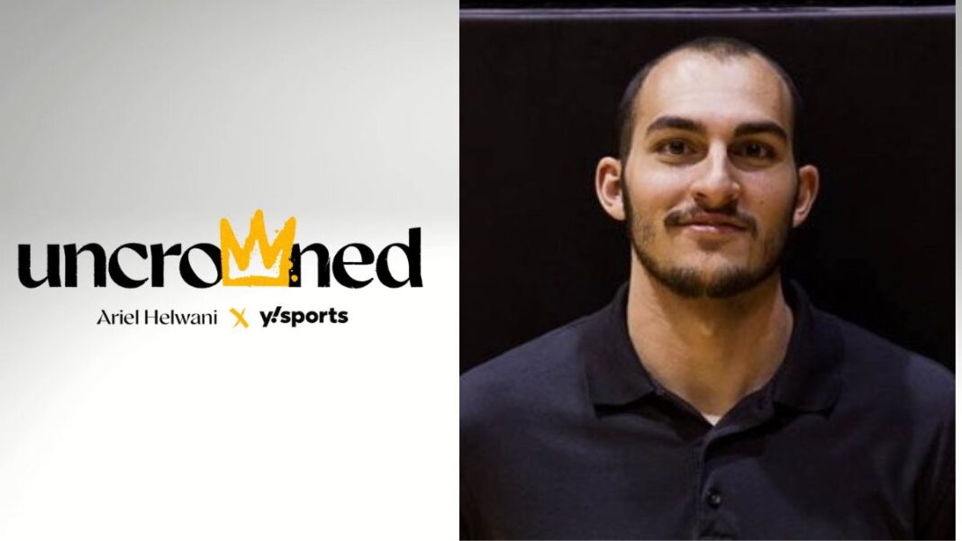 Logo for Yahoo Sports' Uncrowned and a photo of EIC Shaheen Al-Shatti