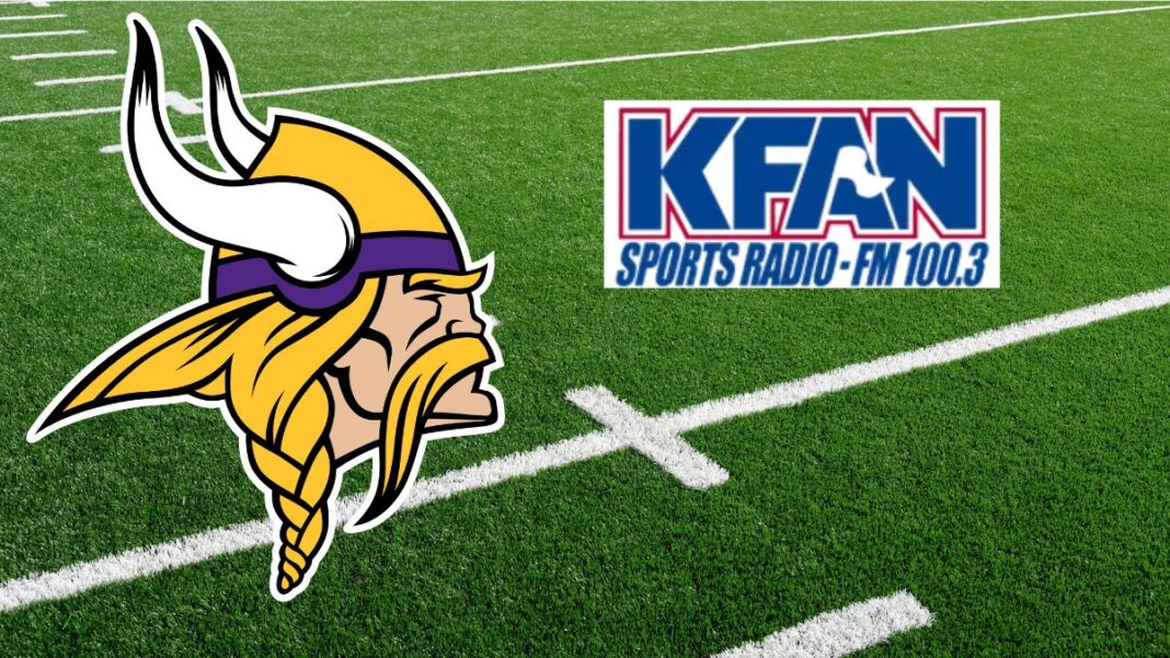 Logos for the Minnesota Vikings and KFAN