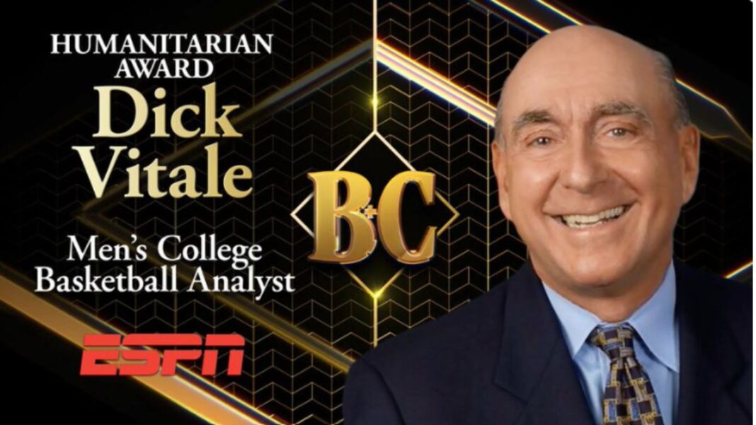 graphic announcing Dick Vitale as Humanitarian Award