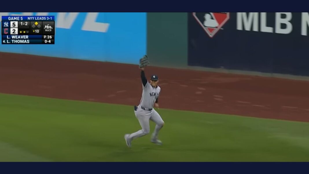 Screengrab of final out of 2024 ALCS on TBS