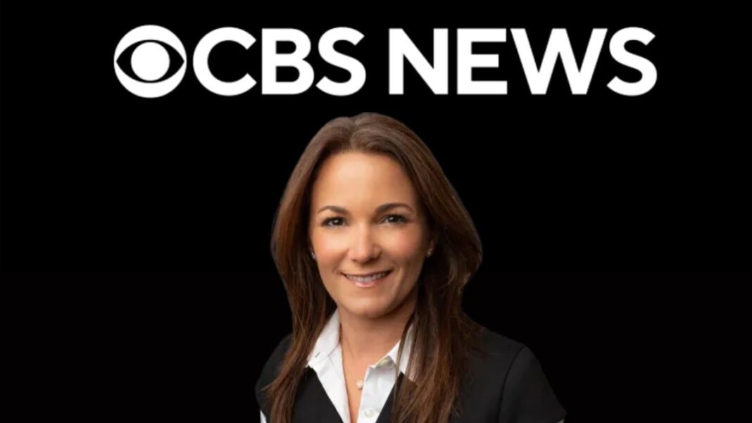 A photo of Alison Pepper and the CBS News logo