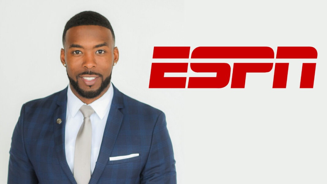 A photo of Andrew Hawkins and the ESPN logo