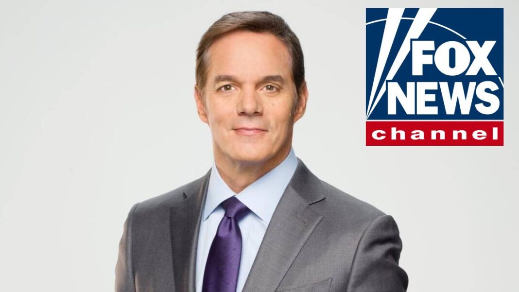 A photo of Bill Hemmer and the Fox News logo