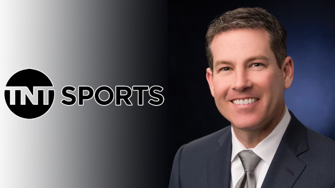 A photo of Brian Anderson and the TNT Sports logo