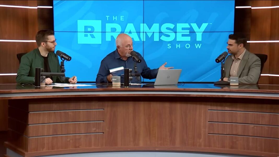 A photo of George Kamel, Dave Ramsey, and Ben Shapiro