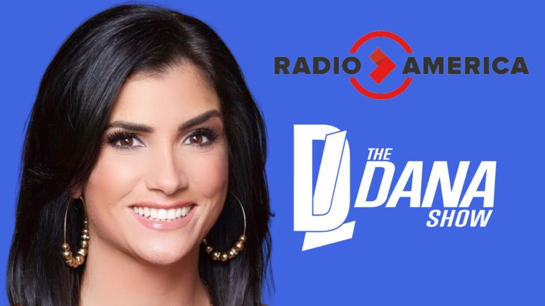 Photo of Dana Loesch and logos for Radio America and The Dana Show