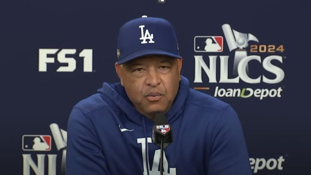 Screengrab of LA Dodgers manager Dave Roberts