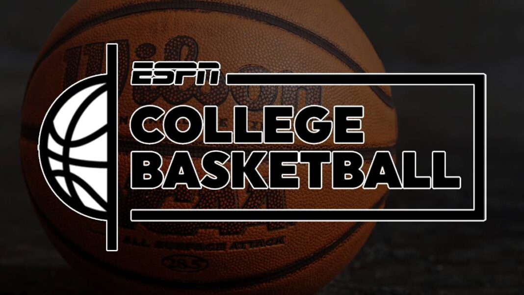 A photo of the ESPN College Basketball logo