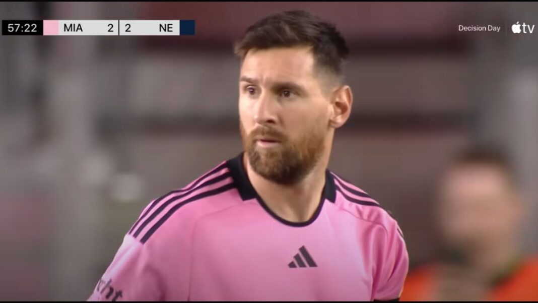 Screengrab of Lionel Messi on Apple TV