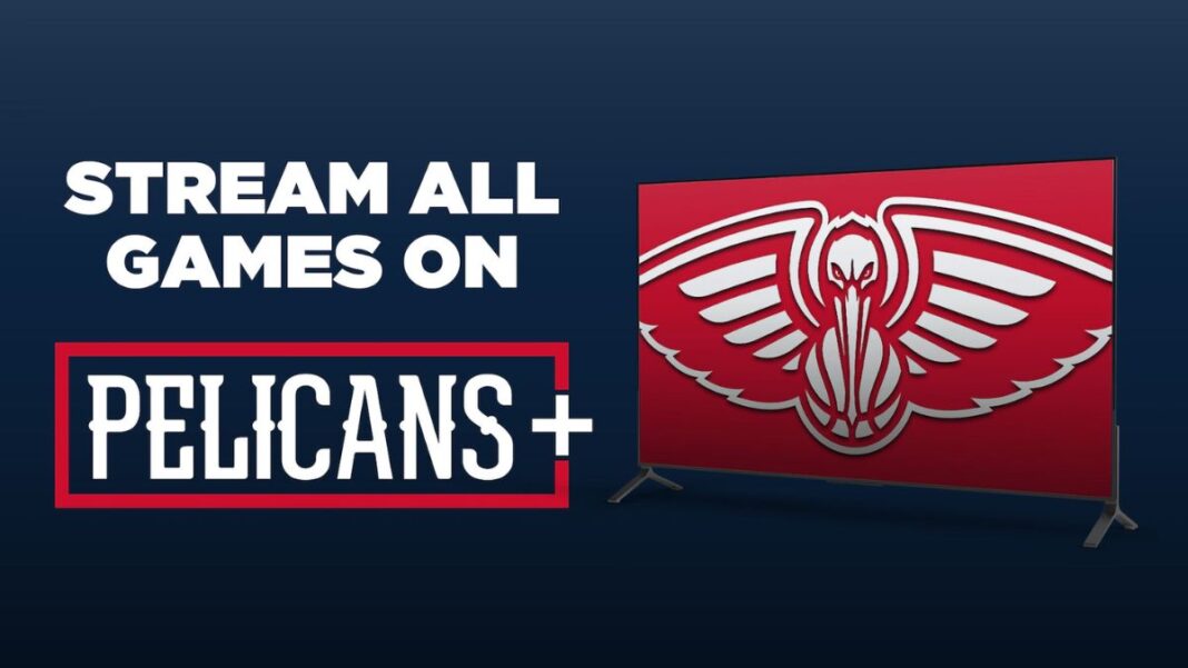 Graphic for the New Orleans Pelicans streaming app, Pelicans+