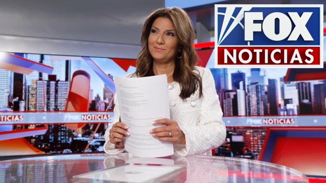 A photo of Rachel Campos-Duffy and the Fox Noticias logo