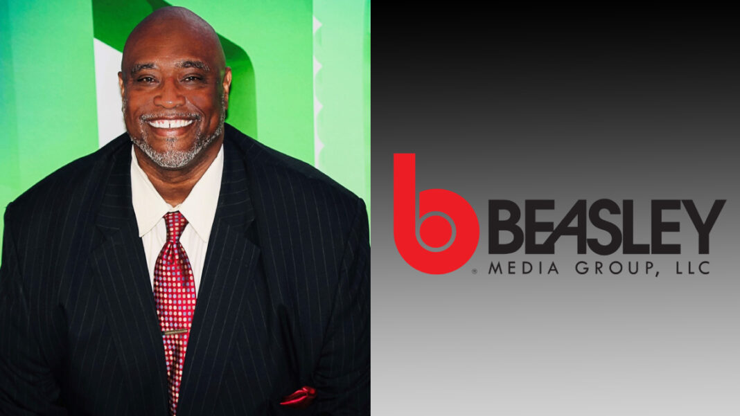 A photo of Ronnie Glover and the Beasley Media Group logo