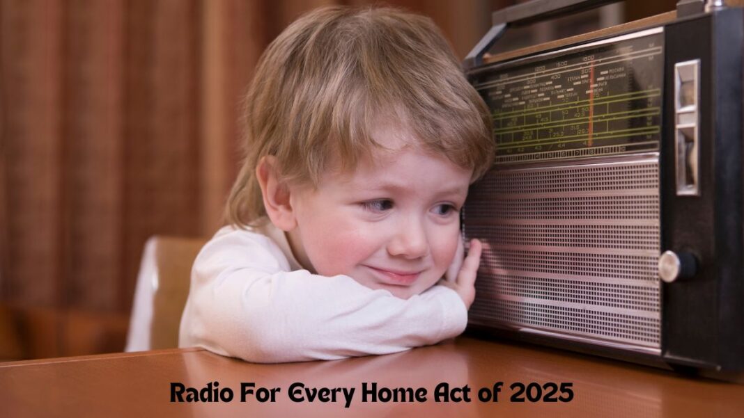 photo of a child at home with a radio