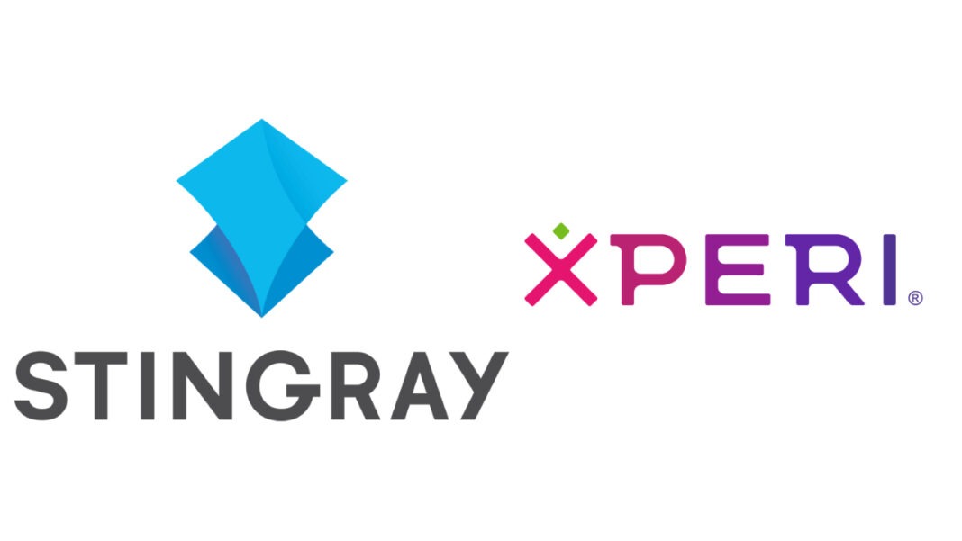 A photo of the logos of Stingray and Xperi