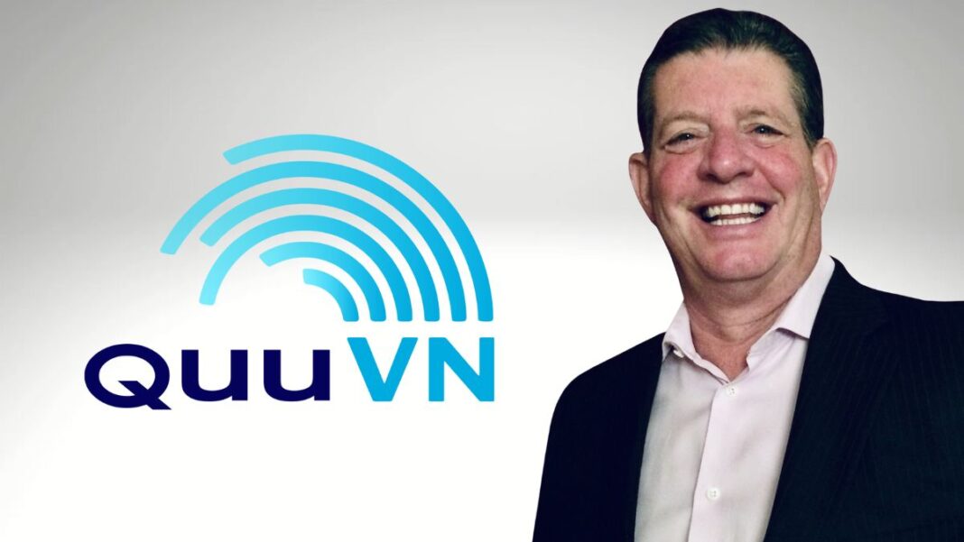 logo for QuuVN and a photo of Sam Rogers