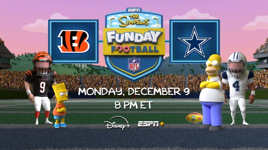 Graphic for The Simpson themed NFL game