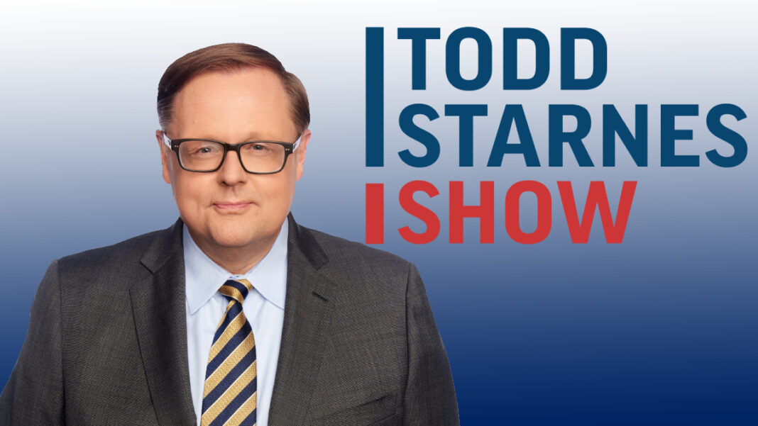 A photo of Todd Starnes and The Todd Starnes Show logo