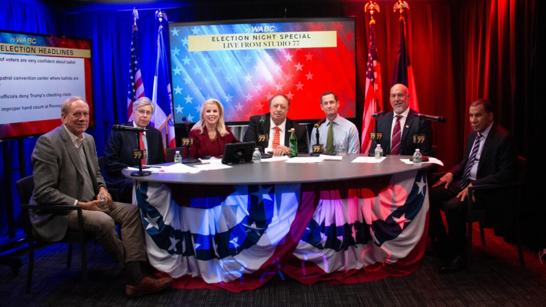 A photo of the 77 WABC election night coverage team