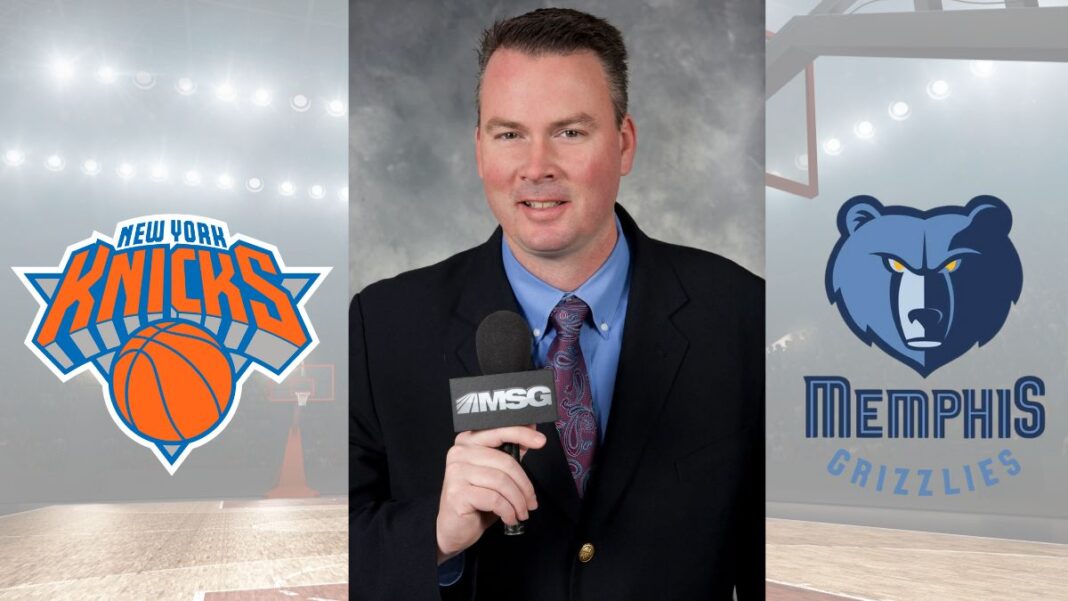 Photo of Brendan Brown and logos for the New York Knicks and Memphis Grizzlies