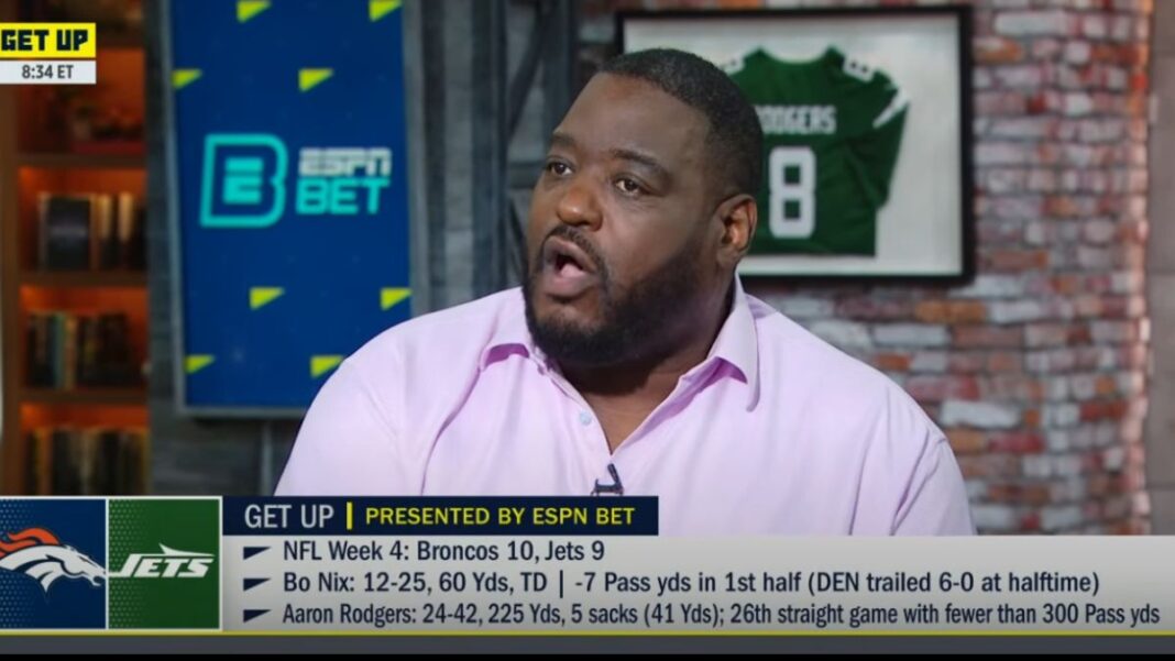 Screengrab of Damien Woody on ESPN