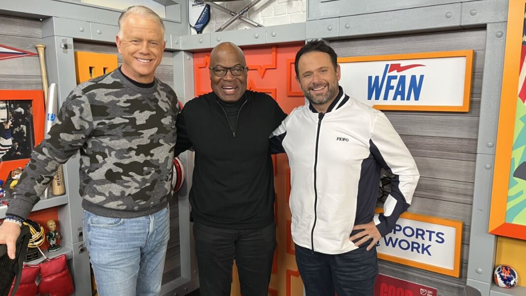 Photo of Boomer Esiason, Dave Sims and Gregg Giannotti