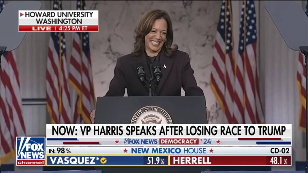 A photo of Kamala Harris on Fox News