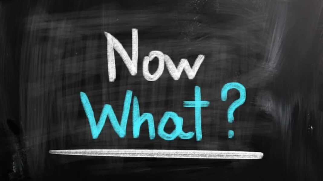 Graphic that displays 'Now What?' written in chalk